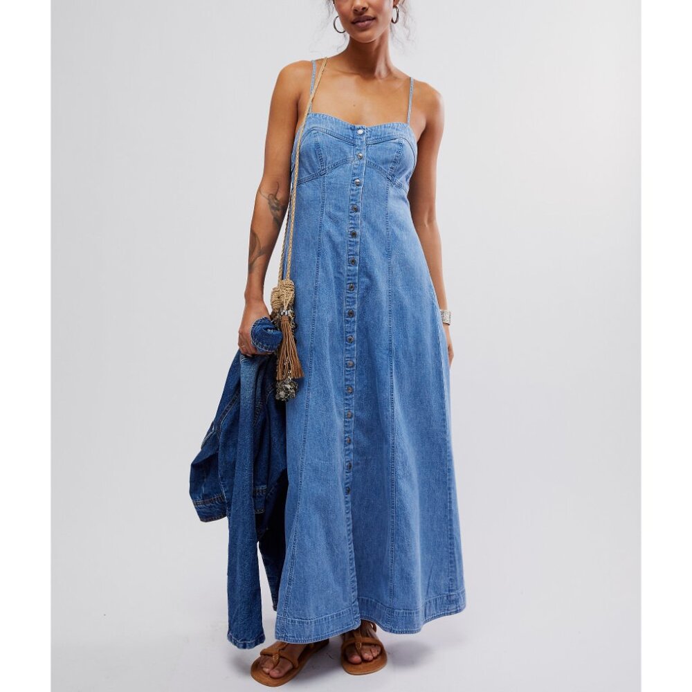 FREE PEOPLE Just Jill Maxi Dress / Copen - Picture 4 of 9